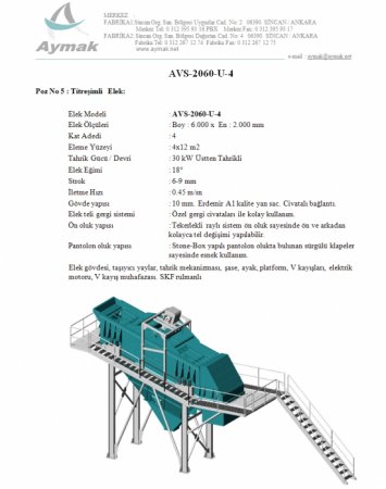 ÜSTTEN TAHRİKLİ ELEKLER